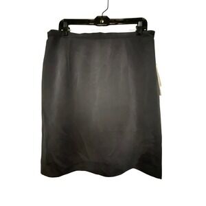 Jones New York Women Black 100% Sueded Silk Palermo Pencil Skirt Size 16 NWT